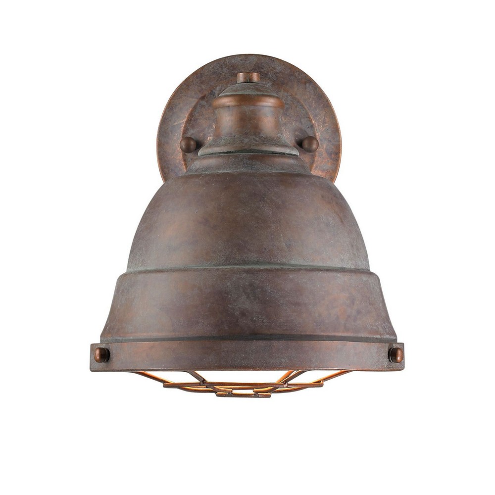 Golden Lighting-7312-1W CP-Bartlett - 1 Light Wall Sconce in Traditional style - 10.25 Inches high by 9.25 Inches wide   Copper Patina Finish